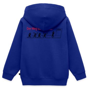 Der Weg ist das Ziel - Marathon - Kinder Premium Organic Zip Hoodie - Royalblau - Hinten - AI Model Kid Male (0cm)