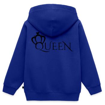 QUEEN AND KING PARTNERLOOK - Kinder Premium Organic Zip Hoodie - Royalblau - Hinten - AI Model Kid Male (0cm)