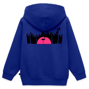 vacances palmiers Miami vacances soleil été île mer - Sweat Premium à capuche zippé enfant bio - bleu roi - Dos - AI Model Kid Male (0cm)