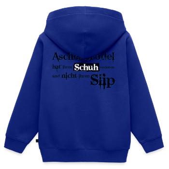 Aschenbrödel - Kinder Premium Organic Zip Hoodie - Royalblau - Hinten - AI Model Kid Male (0cm)