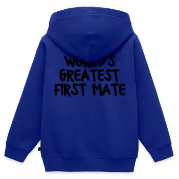 worlds greatest first mate - Sweat Premium à capuche zippé enfant bio - bleu roi - Dos - AI Model Kid Male (0cm)