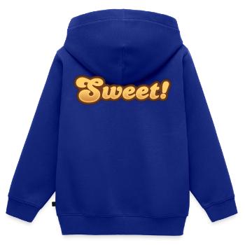 Sweet - Kids Premium Organic Zip-up Hoodie - royal blue - Back - AI Model Kid Male (0cm)