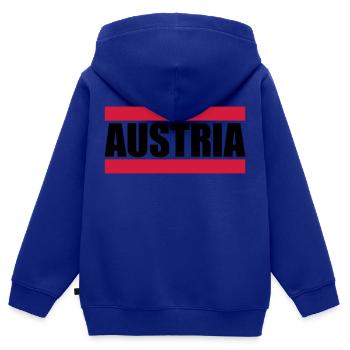 Cool Austria Design - Sweat Premium à capuche zippé enfant bio - bleu roi - Dos - AI Model Kid Male (0cm)