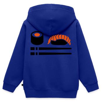 Sushi - Kinder Premium Organic Zip Hoodie - Royalblau - Hinten - AI Model Kid Male (0cm)