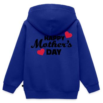 Happy Mother's Day - Sweat Premium à capuche zippé enfant bio - bleu roi - Dos - AI Model Kid Male (0cm)