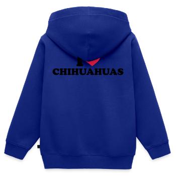 Chihuahua - Kinder Premium Organic Zip Hoodie - Royalblau - Hinten - AI Model Kid Male (0cm)