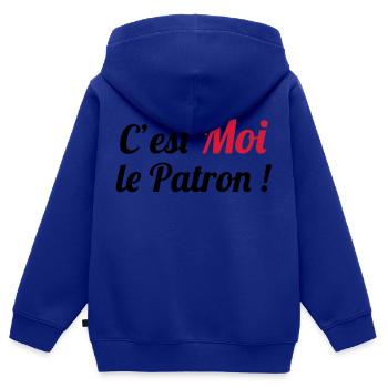 c'est MOI le Patron ! - Kinder Premium Organic Zip Hoodie - Royalblau - Hinten - AI Model Kid Male (0cm)