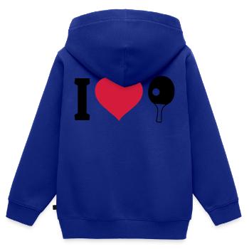 I love Tischtennis - Kinder Premium Organic Zip Hoodie - Royalblau - Hinten - AI Model Kid Male (0cm)