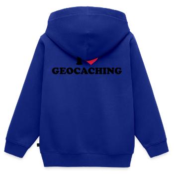 Geocaching - Kinder Premium Organic Zip Hoodie - Royalblau - Hinten - AI Model Kid Male (0cm)
