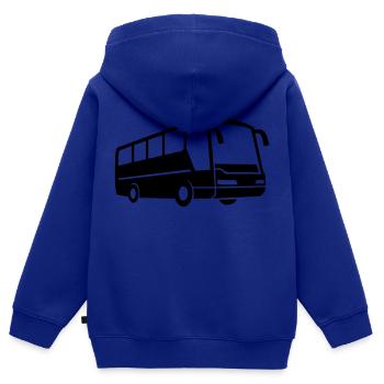 Bus - Kinder Premium Organic Zip Hoodie - Royalblau - Hinten - AI Model Kid Male (0cm)