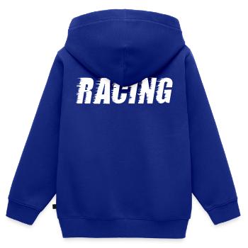 Conception de courses de sport automobile - Sweat Premium à capuche zippé enfant bio - bleu roi - Dos - AI Model Kid Male (0cm)