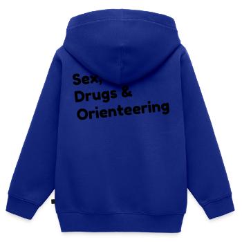 Orienteering / Orienteer / Orientierungslauf - Kinder Premium Organic Zip Hoodie - Royalblau - Hinten - AI Model Kid Male (0cm)