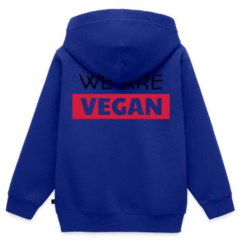 Vegetarier / Vegetarismus / Vegan / Vegetarierin - Kinder Premium Organic Zip Hoodie - Royalblau - Hinten - AI Model Kid Male (0cm)