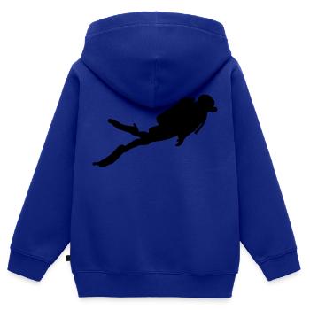 Plongée - Plongeur - Plongée - Sweat Premium à capuche zippé enfant bio - bleu roi - Dos - AI Model Kid Male (0cm)