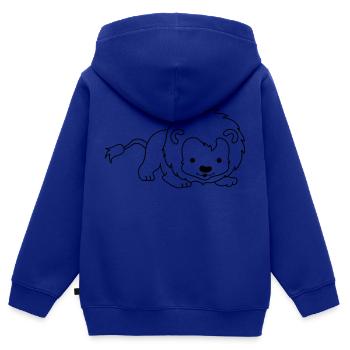 kleiner_loewe_01 - Kinder Premium Organic Zip Hoodie - Royalblau - Hinten - AI Model Kid Male (0cm)
