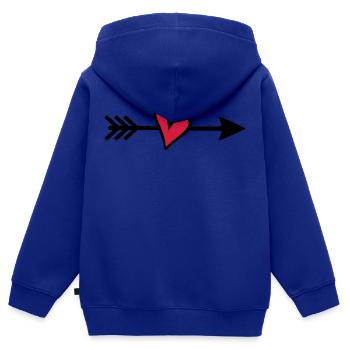 Flèche de Cupidon - Sweat Premium à capuche zippé enfant bio - bleu roi - Dos - AI Model Kid Male (0cm)