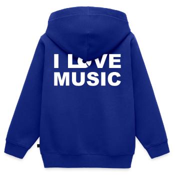I love Music - Kinder Premium Organic Zip Hoodie - Royalblau - Hinten - AI Model Kid Male (0cm)