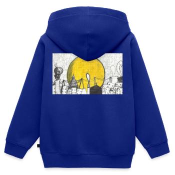 Magisches Turin - Kinder Premium Organic Zip Hoodie - Royalblau - Hinten - AI Model Kid Male (0cm)