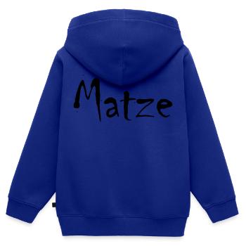 matze - Kinder Premium Organic Zip Hoodie - Royalblau - Hinten - AI Model Kid Male (0cm)