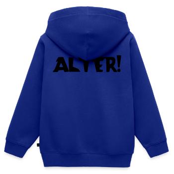 Alter! | Ausspruch | Verwunderung | Begeisterung - Kinder Premium Organic Zip Hoodie - Royalblau - Hinten - AI Model Kid Male (0cm)