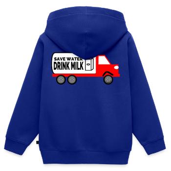 Camion - Sweat Premium à capuche zippé enfant bio - bleu roi - Dos - AI Model Kid Male (0cm)