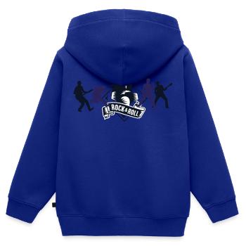 Rock n Roll - Sweat Premium à capuche zippé enfant bio - bleu roi - Dos - AI Model Kid Male (0cm)