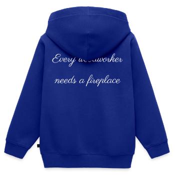 Hearbeat Bday Cadeau d’anniversaire - Sweat Premium à capuche zippé enfant bio - bleu roi - Dos - AI Model Kid Male (0cm)