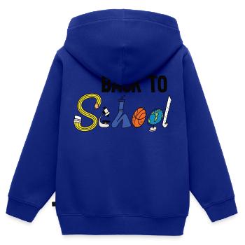Back to school - Kinder Premium Organic Zip Hoodie - Royalblau - Hinten - AI Model Kid Male (0cm)