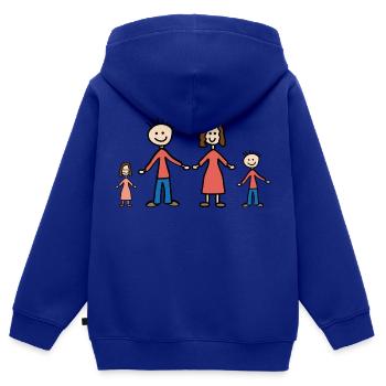 Familie - Kinder Premium Organic Zip Hoodie - Royalblau - Hinten - AI Model Kid Male (0cm)