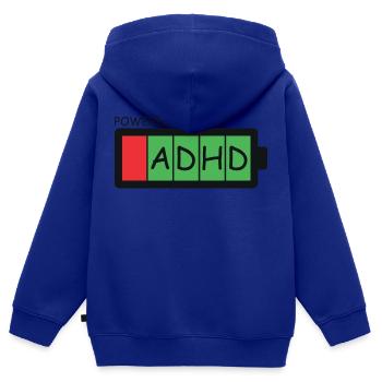 ADHS - Kinder Premium Organic Zip Hoodie - Royalblau - Hinten - AI Model Kid Male (0cm)