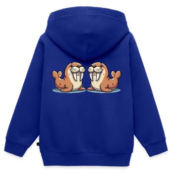 seehund love - Kinder Premium Organic Zip Hoodie - Royalblau - Hinten - AI Model Kid Male (0cm)