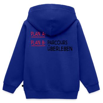 Springreiten - Kinder Premium Organic Zip Hoodie - Royalblau - Hinten - AI Model Kid Male (0cm)