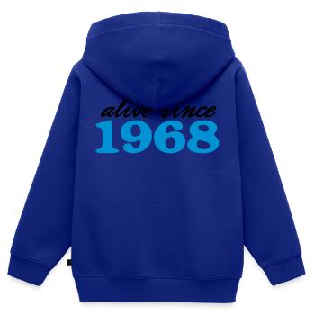 vivant depuis 1968 - Sweat Premium à capuche zippé enfant bio - bleu roi - Dos - AI Model Kid Male (0cm)