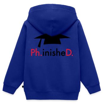 Promotion - Sweat Premium à capuche zippé enfant bio - bleu roi - Dos - AI Model Kid Male (0cm)