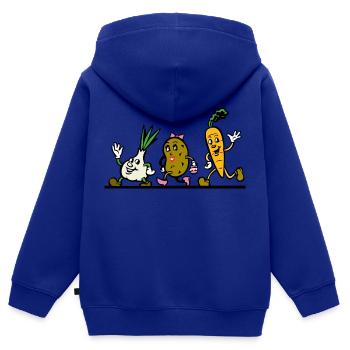 Gemüse - Kinder Premium Organic Zip Hoodie - Royalblau - Hinten - AI Model Kid Male (0cm)