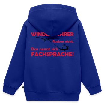 windenfahrer fluchen nicht segelflieger - Kinder Premium Organic Zip Hoodie - Royalblau - Hinten - AI Model Kid Male (0cm)