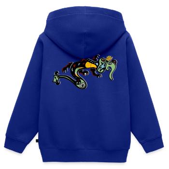 Tribal - Kinder Premium Organic Zip Hoodie - Royalblau - Hinten - AI Model Kid Male (0cm)