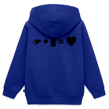 schnuller_flasche_love__f1 - Kinder Premium Organic Zip Hoodie - Royalblau - Hinten - AI Model Kid Male (0cm)