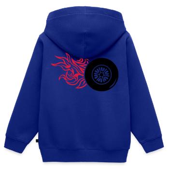 Reifen-Rad Rad Flamme fire1 - Kinder Premium Organic Zip Hoodie - Royalblau - Hinten - AI Model Kid Male (0cm)