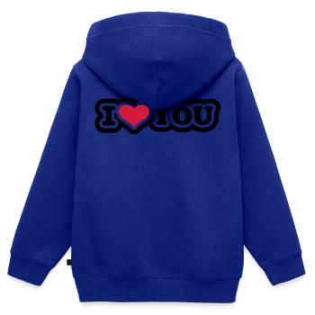 I love you - Kinder Premium Organic Zip Hoodie - Royalblau - Hinten - AI Model Kid Male (0cm)