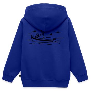 Motorboot - Haifische - Kinder Premium Organic Zip Hoodie - Royalblau - Hinten - AI Model Kid Male (0cm)