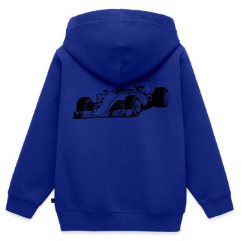 - Rennauto - Motorsport - Kinder Premium Organic Zip Hoodie - Royalblau - Hinten - AI Model Kid Male (0cm)