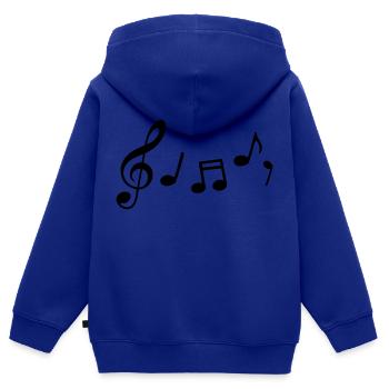 notes de musique - Sweat Premium à capuche zippé enfant bio - bleu roi - Dos - AI Model Kid Male (0cm)