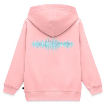 Ondes sonores - Sweat Premium à capuche zippé enfant bio - rose - Dos - AI Model Kid Female (0cm)