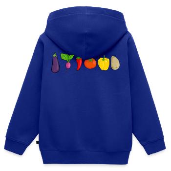 Gemüse - Kinder Premium Organic Zip Hoodie - Royalblau - Hinten - AI Model Kid Male (0cm)