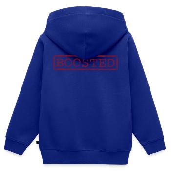 Boosted - Kinder Premium Organic Zip Hoodie - Royalblau - Hinten - AI Model Kid Male (0cm)