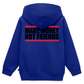 Gagner de l’argent en disant - Sweat Premium à capuche zippé enfant bio - bleu roi - Dos - AI Model Kid Male (0cm)