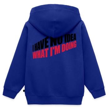 Aucune idée - Sweat Premium à capuche zippé enfant bio - bleu roi - Dos - AI Model Kid Male (0cm)