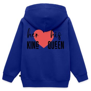 Ihr König Seine Königin - Kinder Premium Organic Zip Hoodie - Royalblau - Hinten - AI Model Kid Male (0cm)