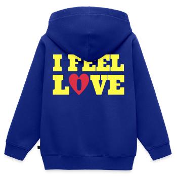 Ich fühle Liebe - Kinder Premium Organic Zip Hoodie - Royalblau - Hinten - AI Model Kid Male (0cm)